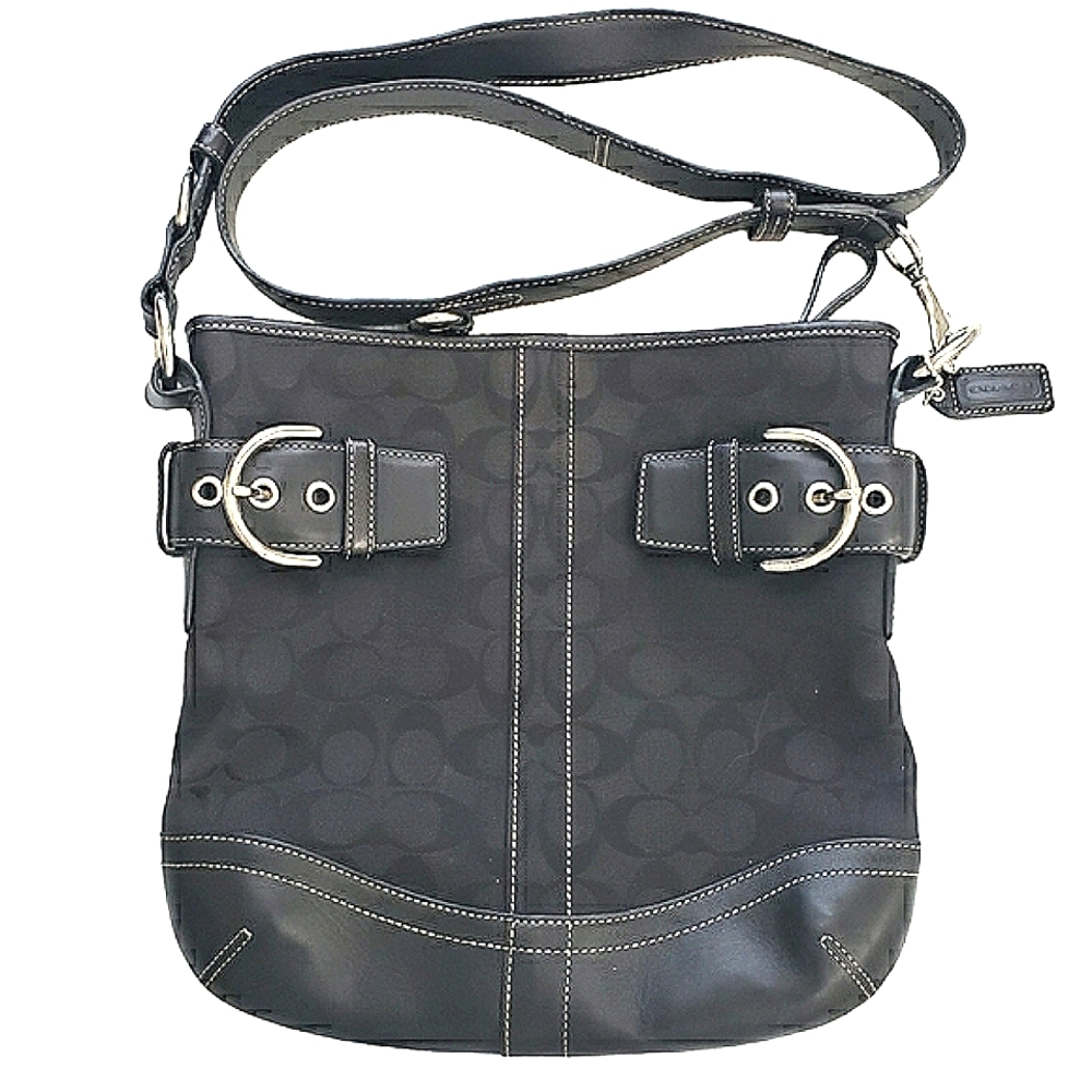 Coach Crossbody Purse Nwot Expresso Brown/Black Leather with Signiture Cs